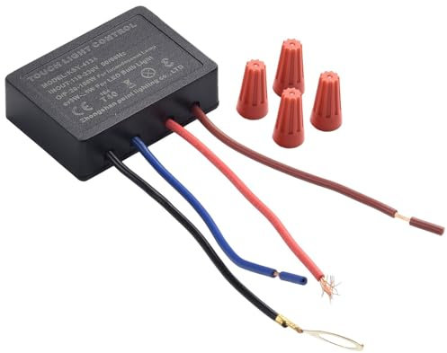 YdseozOA 2-teiliger Berührungsschalter für Tischlampen, 4-Wege-Berührungssensor-Dimmer, Lampenschalter-Set mit Kabelkappen, für Tischlampen, Stehlampen, Wandlampen und dekorative Lampen