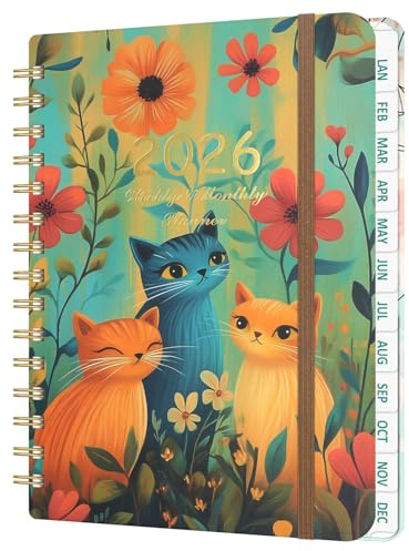 2026 Diary A5 Week to View Dated Planner, Jan-Dec 2026 Hardcover Daily To-Do List Notebook with Monthly Tabs, UK Holiday, 52 weeks Planning for Daily life, Work, Students(14.5 × 21 cm)