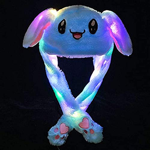 ZCINT Rabbit Bunny Hat Ear Moving Jumping Funny Plush Cap for Kids Adults Christmas, Cosplay, Party Cute Animal Hats(blue)
