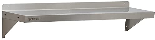 Mahlzeit Edelstahl Wandregal | 120 x 30 cm | 1 Ablage die 50kg tragen kann | Korrosionsbeständig, leichte Reinigung | Küchenregal Hängeregal Wandregal Wandbord Regal Tellerbord Küche Gastro