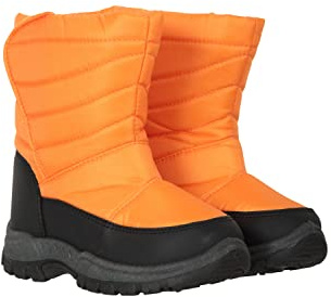 Mountain Warehouse Caribou Junior Kids Snow Boots - Snowproof, Fleece Lining, Warm, Insulated, High Traction Sole - Ideal For Orange Kids Shoe Size 8