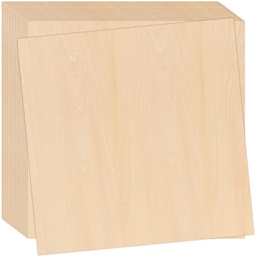 MUKLEI 18 pezzi 300 x 300 x 2 mm Fogli di legno di tiglio, pannello di compensato sottile, fogli di legno di tiglio grezzo Fogli di compensato quadrati per modelli fai da te