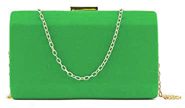 MODELISA - Bolso De Fiesta Clutche Mano Con Cadena Hombro Mujer (Verde)