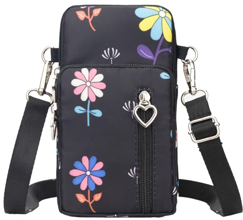 Small Crossbody Bags for Women, Universal Pouch Wallet Cell Phone Purse Lightweight Pockets Handbags Mini Shoulder Bag, 011 Dragonfly Flower, L