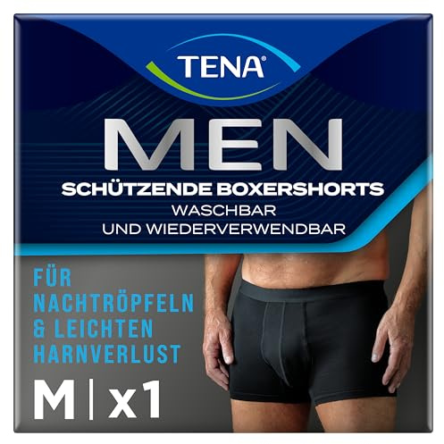 TENA Men - Caleçon de Protection Lavable Homme - Pour les Fuites Urinaires Légères - Coupe Classique - Noir - L