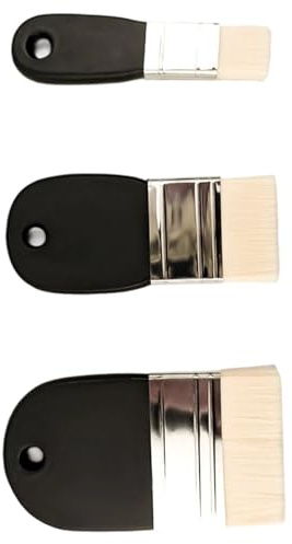 3 pennelli piatti a paletta per acquerelli, pennelli acrilici in nylon, forniture artistiche per artisti studenti set di pittura a pagaia pennelli larghi per pittura a olio acrilica