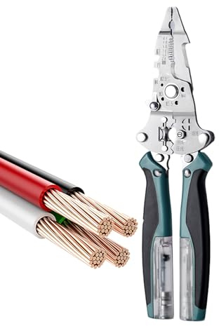 YNPQTDS Pinzas Pelacables - Tijeras De Cables Multifuncionales - Tijeras De Cable Para Electricistas | Para Electricistas, Mantenimiento y Manitas para Conexiones Aisladas y No