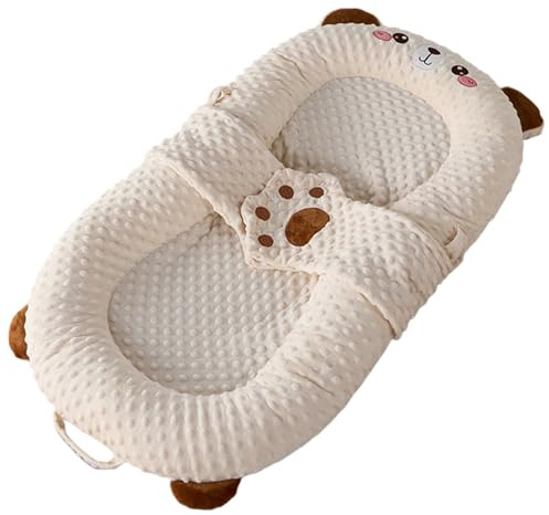 Lettino per bambini portatile Morbido e confortevole cuscino per lettino reversibile per neonati con mani confortevoli Nido coccole pieghevole rimovibile con maniglia per neonato..