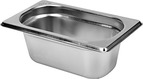 Yato, Contenitore Alimentare Professionale in Acciaio Inox GN 1/9, Misure a Scelta, 20 – 200 mm, Anche Coperchio Gastro Norm (Altezza 65 mm)