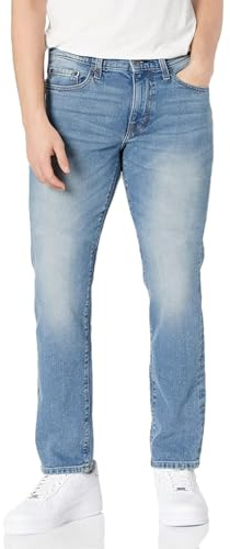 Amazon Essentials Vaqueros Ajustados - colores interrumpidos Hombre, Lavado Claro, 32W / 32L