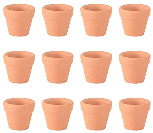 Yardwe 12 Pcs Mini Small Succulent Clay Ceramic Plant Pots Nursery Pot Terracotta Pot for Wedding Favor Plants Crafts (3x3cm)