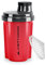 Protein Shaker 300 ml Heaven étanche, sans BPA avec tamis cliquable et balance pour shakes de lactosérum crémeux, coupes de fitness pour isolats et concentrés sportifs, original en Rouge noir