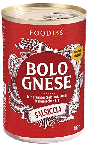 3FOODIES Bolognese Salsiccia | Nudelsauce mit pikanter Salsiccia nach italienischer Art | Mit Peperoncini & schwarzem Pfeffer, 400g
