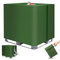 MaxEarn IBC Tank Abdeckung, 420D Grün Abdeckplane mit Reißverschluss, IBC Container Cover Schutzhülle Schutzhaube Schutzplane für IBC-Tank Behälter Container Regenwassertank 1000L Wassertank Zubehör