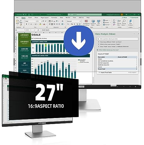 2 Stück Computer Monitor Sichtschutz 27 Zoll Seitenverhältnis 16:9, Anti Blaulicht Blendschutz Displayschutz, Abnehmbarer Blickschutzfolie Sichtschutzfilter Kompatibel mit Lenovo/HP/Dell/Acer/Samsung