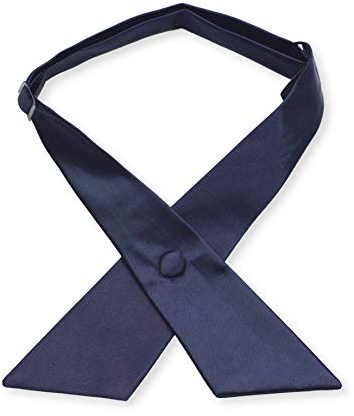 Concitor Women's or Men's Crossover Neck Tie Solid Color Continental Tie (Navy Blue)