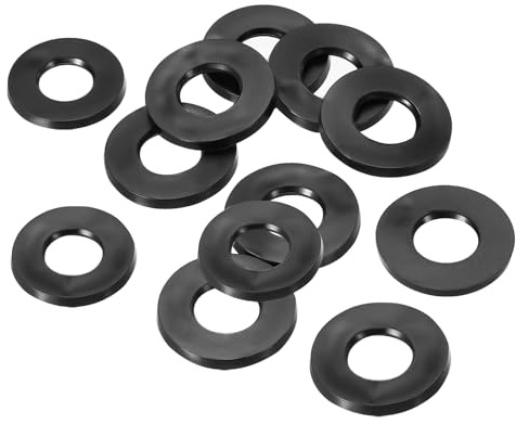 PATIKIL 12pz Rondelle Piatte in Gomma M12, Rondella Piatta 12mm ID x 24mm OD x 3mm Spessore Anello Tenuta Separatore Guarnizione per Tubo Rubinetto Tubo Acqua Bullone Fissaggio, Nero