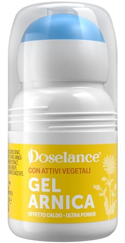 Arnica Gel Effetto Caldo con Attivi Vegetali - 50 ml, DOSELANCE Arnica Montana Roll On Effetto Termico, deale per Alleviare Dolori Muscolari, Articolari, ad Azione Rapida - Made in Italy