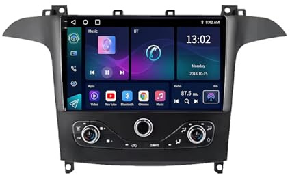 9 Pollici Android 13 Autoradio per Ford S Max S-MAX 2006-2015/Ford Galaxy 2014 Navigazione GPS Touch screen con Bluetooth SWC FM RDS Radio AHD 4G/WIFI DVR Ventola di raffreddamento(4+64G)