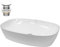 LuxeBath Waschbecken Keramik 605x380x140 mm oval Weiß mit Ablaufgarnitur Weiß, Aufsatzwaschbecken für Badezimmer/Gäste-WC, Modernes Aufsatzbecken, Waschtisch Waschschale Waschplatz Handwaschbecken