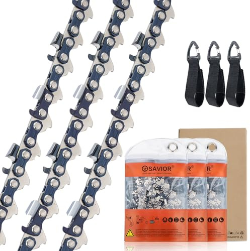 Savior Lot de 3 Chaîne de Tronçonneuse pour Guide-chaîne 45 cm .325 72 Maillons 1,5 mm - Compatible avec Husqvana, Dolmar, Makita