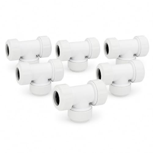 LavaPlumb Push Fit Plumbing Fittings 15mm 22mm White Pushfit Elbow Tee Coupler for Barrier & Copper Pipe WRAS Approved