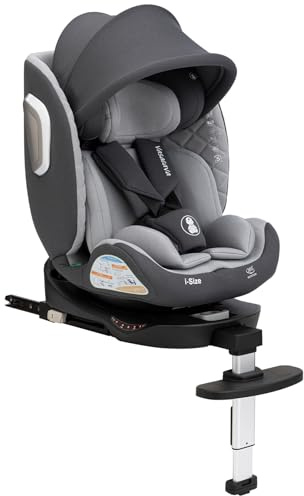 Vasacava Baby Car Seat 360° Rotating i-Size R129 ISOFIX with Support Leg Newborn to 12 Years Side Impact Protection Adjustable Headrest & Recline Group 0+1+2+3 Suitable from 40–150cm