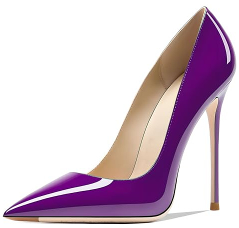 sexyprom Women's Pointed Toe Stiletto Heels Pumps 4.7IN High Heel Dress Shoes for Parties Wedding Banquet Shoes Purple US7.5