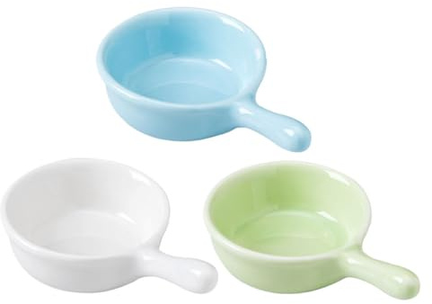 DOITOOL Cuencos de Comida para Hámster con Asa, Cerámica Resistente, Tamaño Pequeño, para Alimentación de Cobayas y Otros Animales Pequeños, Adecuado para Mascotas Color Aleatorio