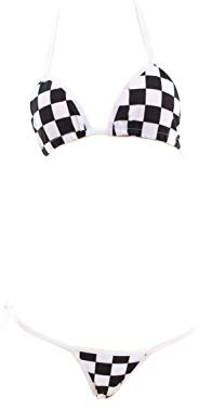 GWJKG Kvinnor i japansk stil Söt mikrobikini Lolita japansk mosaik anime BH och trosset Stringsbikini
