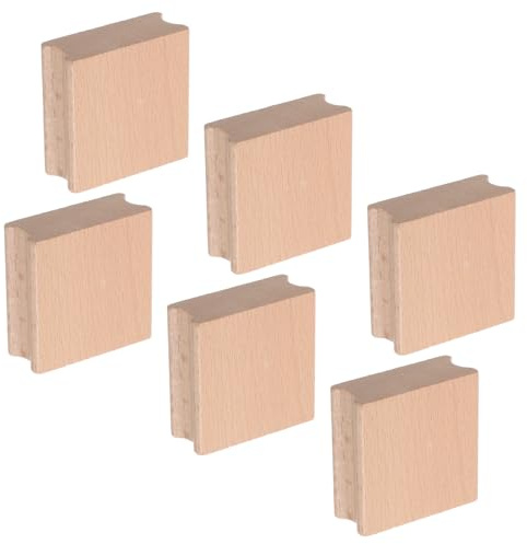 SUPVOX Kit 6 Blocchi di Legno Non Finiti 50x50x20mm per Timbri Artigianali Fai da Te, Supporti Scanalati in Legno Naturale per Stampa Creativa e Progetti di Intaglio, per Artigianato