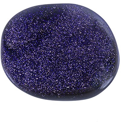 Piedra de cristal de flujo azul, piedra de bolsillo, piedra preciosa de