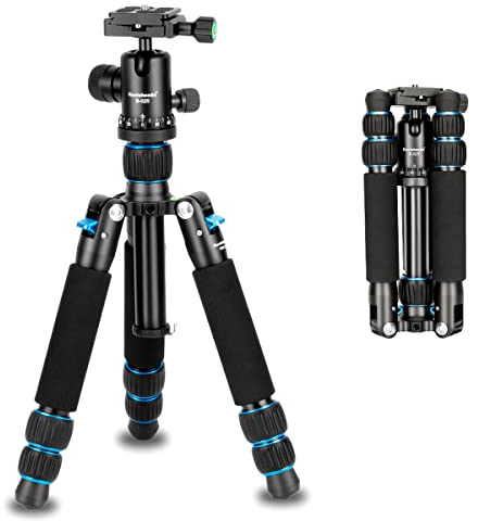 Koolehaoda Mini trípode, 63,5 cm Portátil aleación de Aluminio Trípode de Mesa con Cabeza de Bola de 360 Grados para Cámara Vídeo DSLR Videocámara, Carga hasta 10 kg - (TMP-223 Azul)