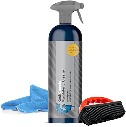 detailmate Kit Nettoyage intérieur pour véhicule: Koch Chemie Refresh Cockpit Care, nettoyant Multi-Interior, nettoyant Speed Glass, éponge d'application, Brosse en Caoutchouc, Chiffon Microfibre