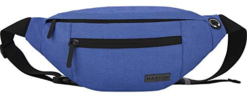 MAXTOP Bältesväska för kvinnor och män Hip Pack Utomhus Stor Mobilväska Sport Vattentät Löpbälte Axelväska Pengar Bälte för Camping Vandring Fitness Cykelgåvor Fickor med 4 dragkedjor