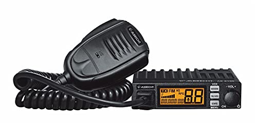 Albrecht AE 6120 VOX Mini CB-Funkgerät 12620, 4 Watt AM/FM mit integrierter VOX-Funktion zum freihändigen Sprechen, RJ45 Mikrofonbuchse, großes LCD-Display, inkl. Halterung, schwarz