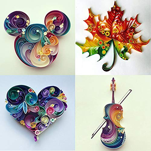 AMONIDA Papier Quilling Kit, Anti-Korrosive Papier Quilling, Geschlitzte Papier Quilling Werkzeuge 26 Farben Kunststoff + Weichkork für Tiere Blumen