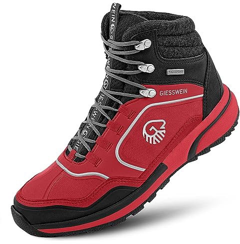 Giesswein Wool Cross X Alpine Hommes Rouge flammé 42 - Bottes de randonnée imperméables pour Hommes, Chaussures de Trekking en 100% Laine mérinos, Bottes de Montagne