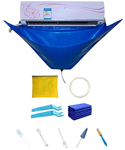 Condizionatore D' Aria Pulizia Copertura, 10 Pezzi Kit di Pulizia AC per Montaggio A Parete Impermeabile, Climatizzatore per La Casa Pulizia Coperchio Antipolvere con Tubo