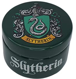 Half Moon Bay - Boîte à bijoux ronde en céramique Harry Potter - Serpentard - Boîte à bijoux avec couvercle - Décor de 6 cm - Cadeaux Serpentard