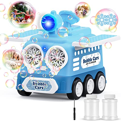 Bombble Seifenblasenmaschine, Seifenblasenspielzeug für Kinder Auto 16000+ Blasen/Min mit Seifenblasenlösung/LED, Seifenblasenspielzeug Kinder Geschenk für Geburtstag/Party/Hochzeit, Bubble Machine