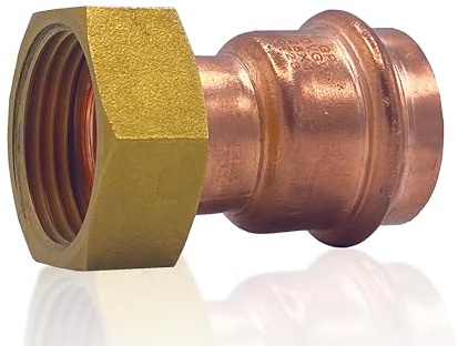 Amazinnov -Rame a crimpare Raccordo per tubo in rame, connettore idraulico (ØFF22x3/4, Raccordo-Ecron, 10, Riscaldamento)