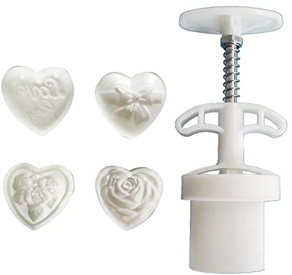 Mondkuchenform, Herzform, Rose, Mondkuchenform, Herzform, Mondkuchenform, Keksstempel, Handdruck, Mondkuchen, Backwerkzeug, Keksstempel und Ausstecher, Presse für Backen, Hochzeit