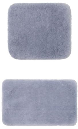 Gözze Badteppich Deluxe 2er Set, 50x45 cm + 60x100 cm, Farbe: Silber