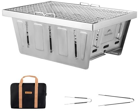 Naturehike Parrilla de carbón de camping para mesa IGT, parrilla de barbacoa plegable con pinzas y bolsa de transporte, parrilla portátil para barbacoa al aire libre, coche, camping, cocina, portón