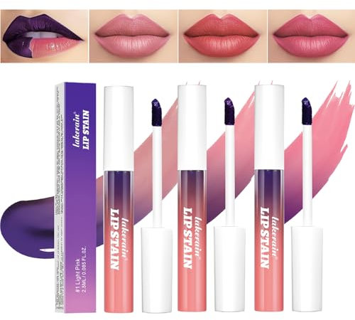 3 Farben Abziehen Lip Stain Tattoo, Peel off Lippenstift Lip Liner Tattoo Matte Finish Lip Stain, Farben ändern Lipgloss Langlebig Wasserdicht Plump Lip Makeup Geschenk Für Frauen