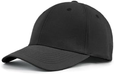 Zylioo XL/XXL Men's Baseball Caps Closed Back for Big Heads,Non-Adjustable UV Protection Sun Cap for Outdoor Running Golf Sport Tennis Black