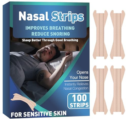 Nasenpflaster, Anti Schnarch, 100 Stück Nasenpflaster Besser Atmen, Lindern Eine Verstopfte Nase Aufgrund Allergien