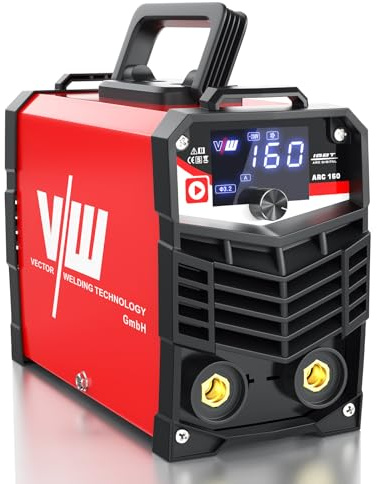 VECTOR WELDING Elektroden Schweißgerät MMA 160A - Schweißgerät Elektrode, Inverter Schweissgerät mit Digitales Display, Einsteigergerät IGBT