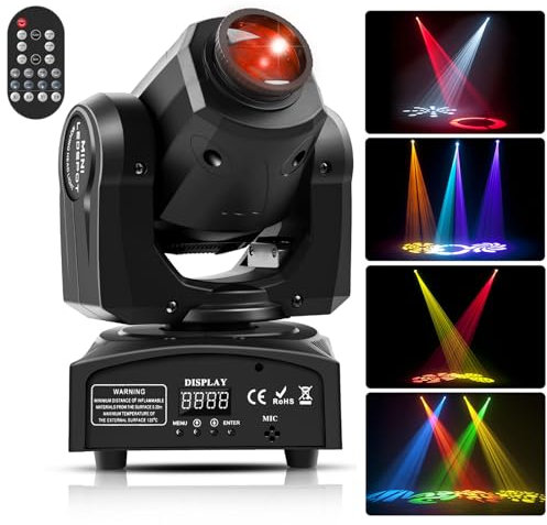 UKing 50W Stage Light LED Moving Head,RGBW Disco Lights 9/11 CH,8 Gobos 8 Colors Dance Lights with Remote Controller Sound Activated for Party Bar DJ